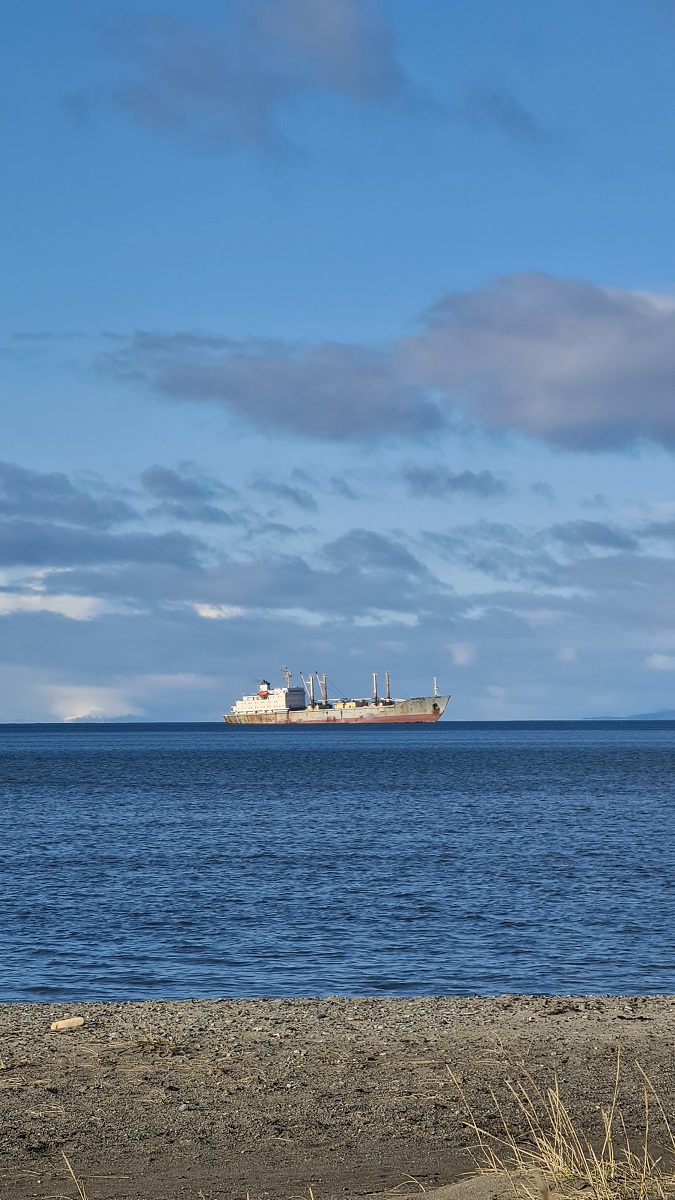 Ship outside Punta Arenas